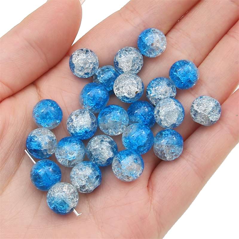 8-14mm Whtie and Random Mixed Crackle Acrylic Beads Spacer Ball Beads for DIY Bracelet Fashion