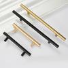 Gold Black Straight Cupboard Handles Knobs Stainless Steel Brushed Black Gold Kitchen Door Handles Cabinet Pull