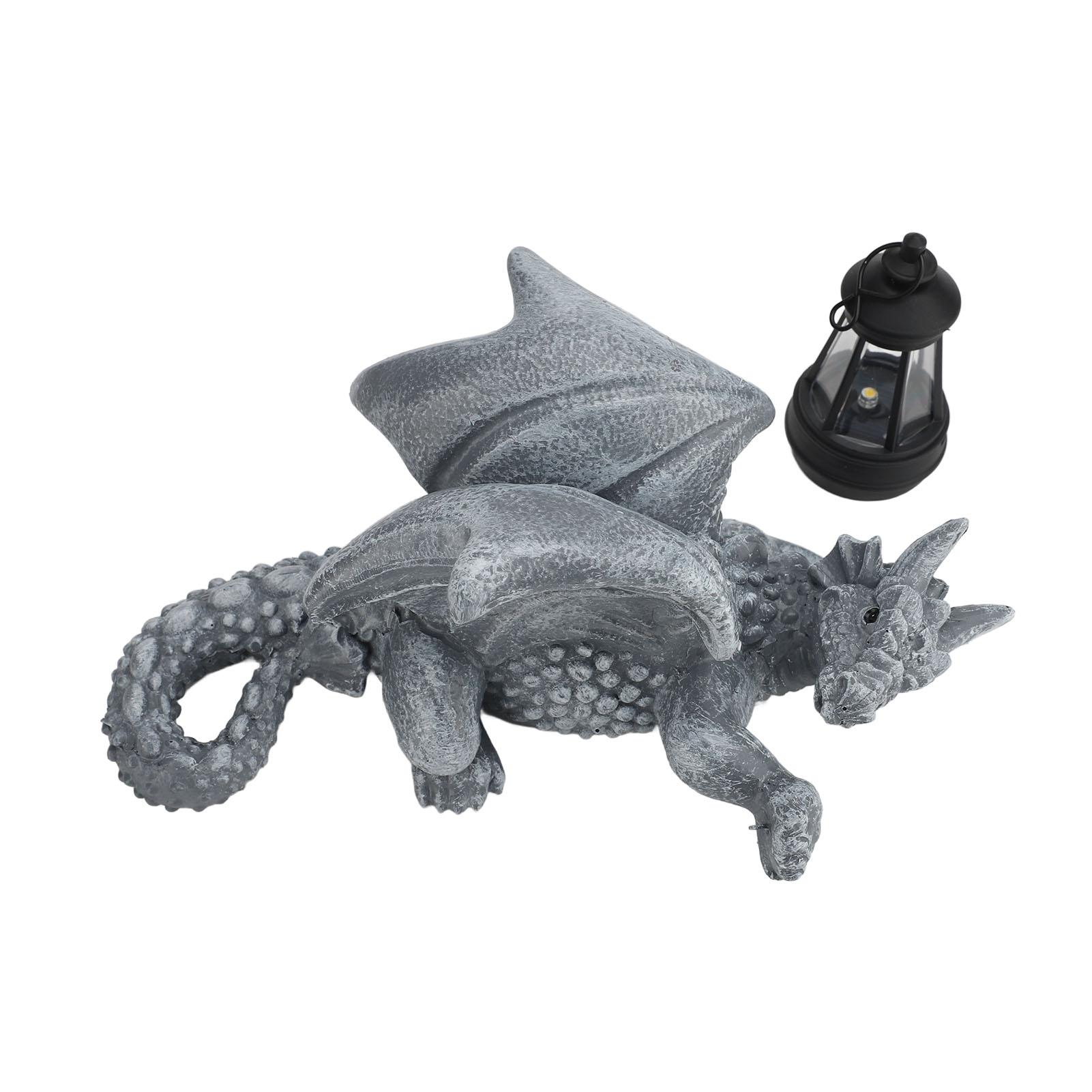 

Dragon Tree Hugger with Solar Lantern 9.3 Inch Resin Dragon Figurine Night Light Garden Decor for Outdoor Yard Patio