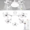 Energy Saving Ceiling Fan 3/4/5 Blade with Light & Remote Control, 2-in-1 Silent LED Drone Foldable Blades, 3-Speed Dimmable E27 Socket for