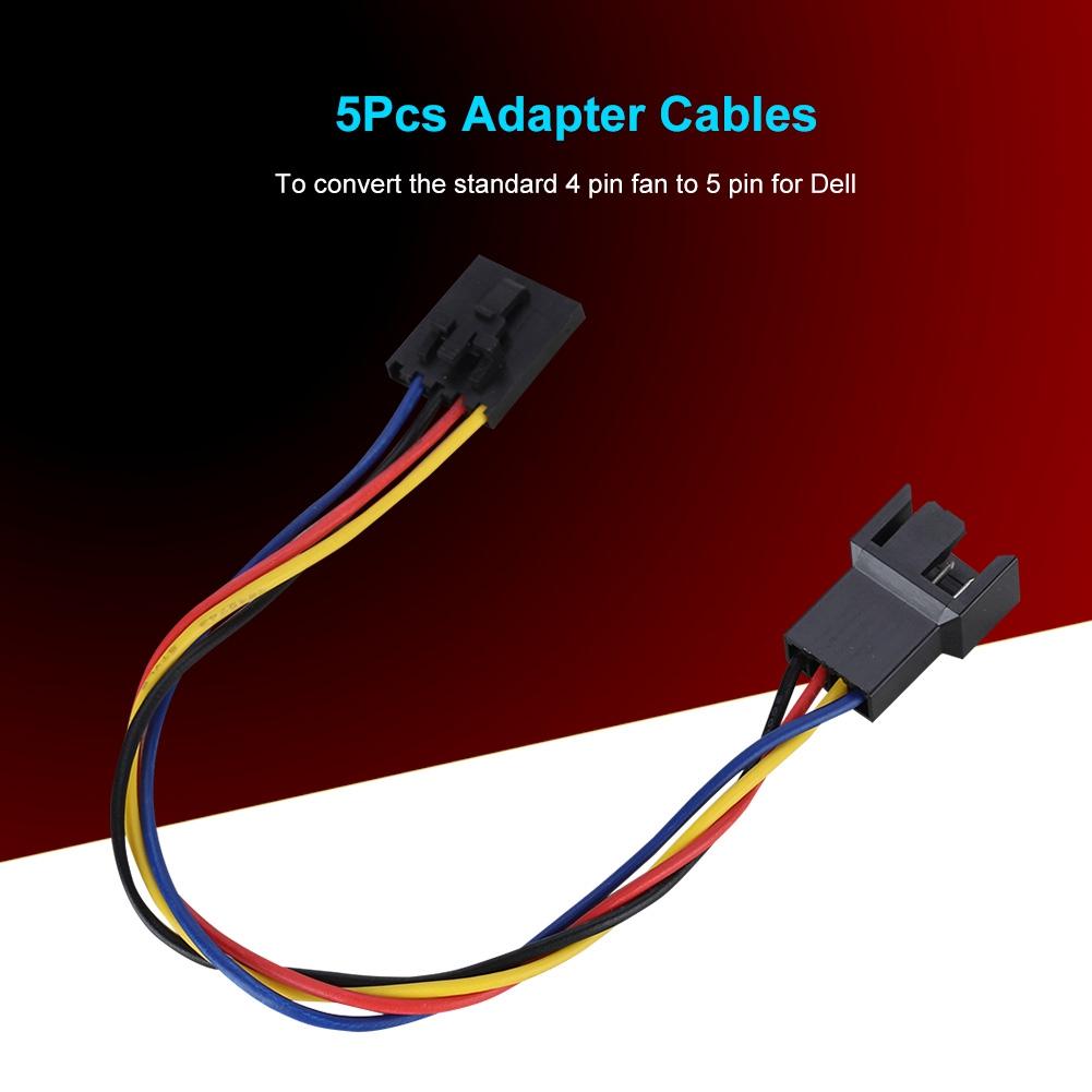 5Pcs 5Pin to 4Pin Adapter Cable, Converter for  Dedicated Fan, with PWM Temperature Control Speed Regulation