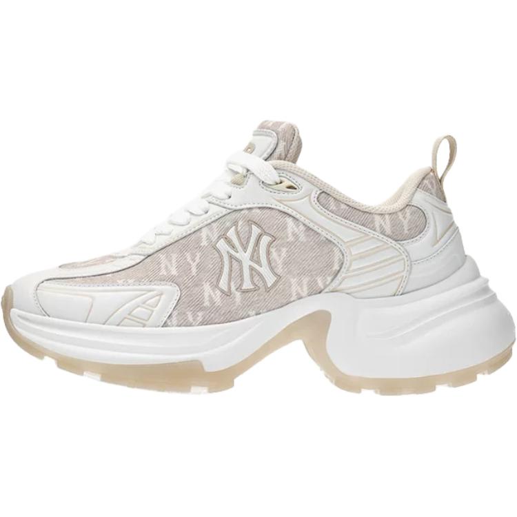 

MLB New York Yankees Abrasion Resistant Height Increasing Low top Chunky Sneakers Unisex White 3ASHW065N-50BGS 39