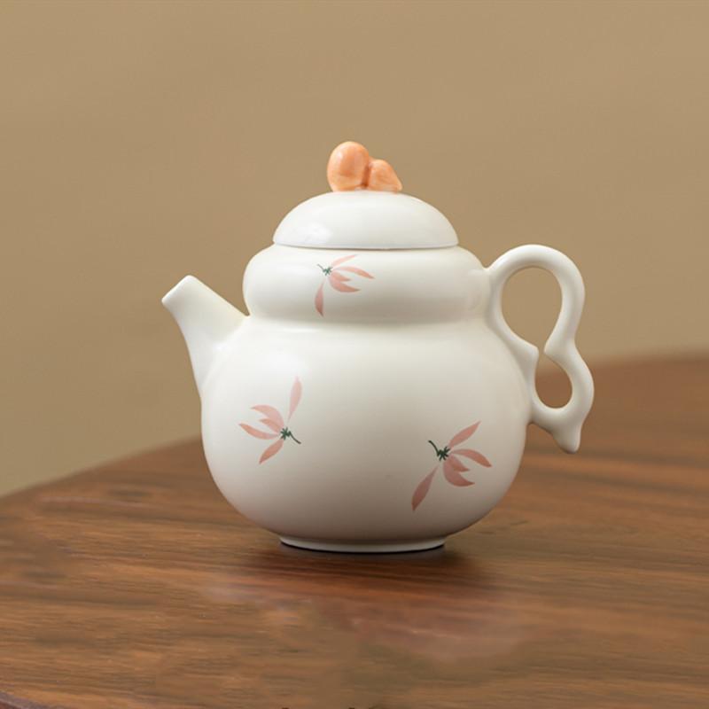 

Chinese Traditional Ceramic Teapots Handmade Orchid Flowers Tea Pot Household Travel Portable Tea Set Beauty Tea Infuser Kettle