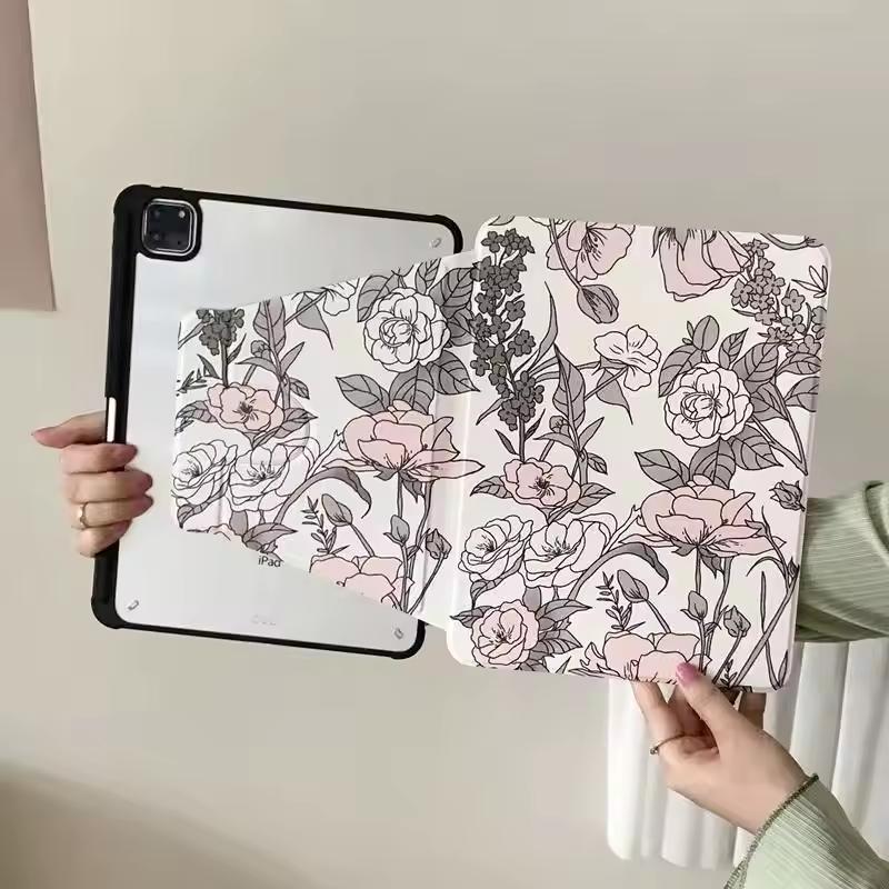 Fashion Art Colorful and Cute Retro Flowers for IPad Pro Air 13 11 M5 M4 M3 M2 2 1 11th A16 12.9'' 10 9 8 Th Mini 7 6 5 4 Case