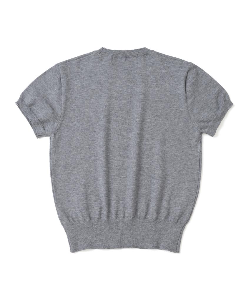 KNITTED (W) Basic Essential Washable Round Short Sleeve Knit Grey