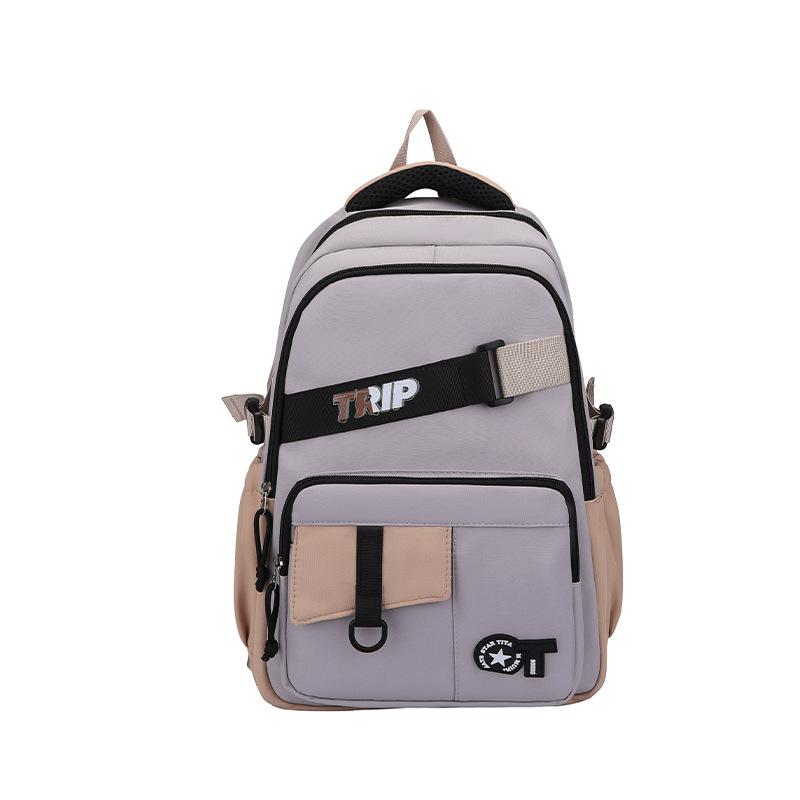 New solid color small fresh schoolbag junior high school college student backpack campus simple backpack