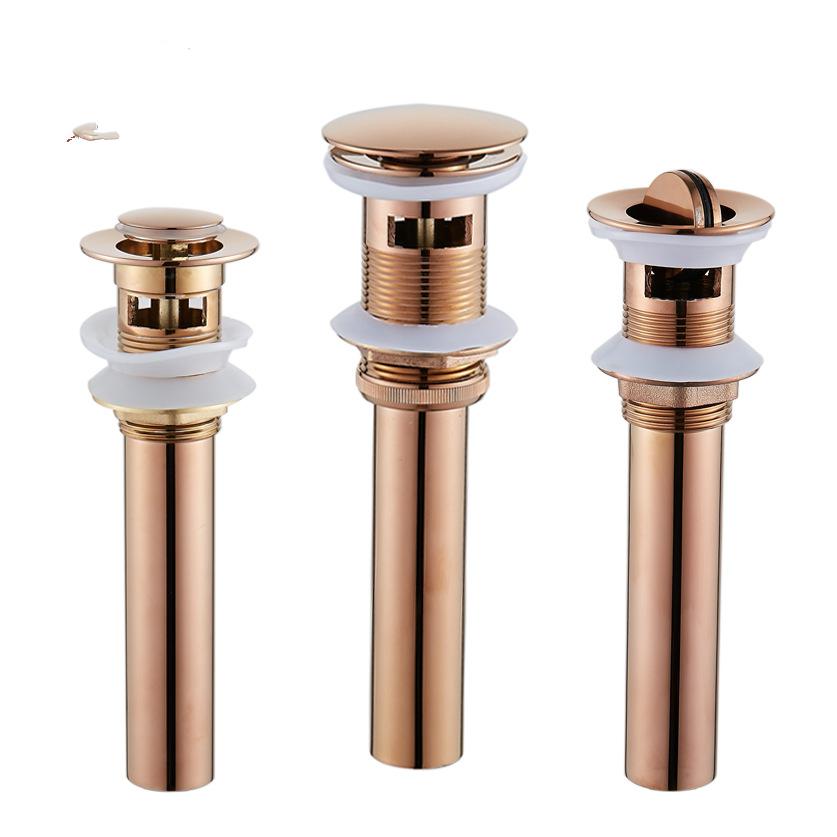 Rose Gold Pop up Sink Drain Basin Sink Drain Stopper Bathroom Sink Drain Brass
