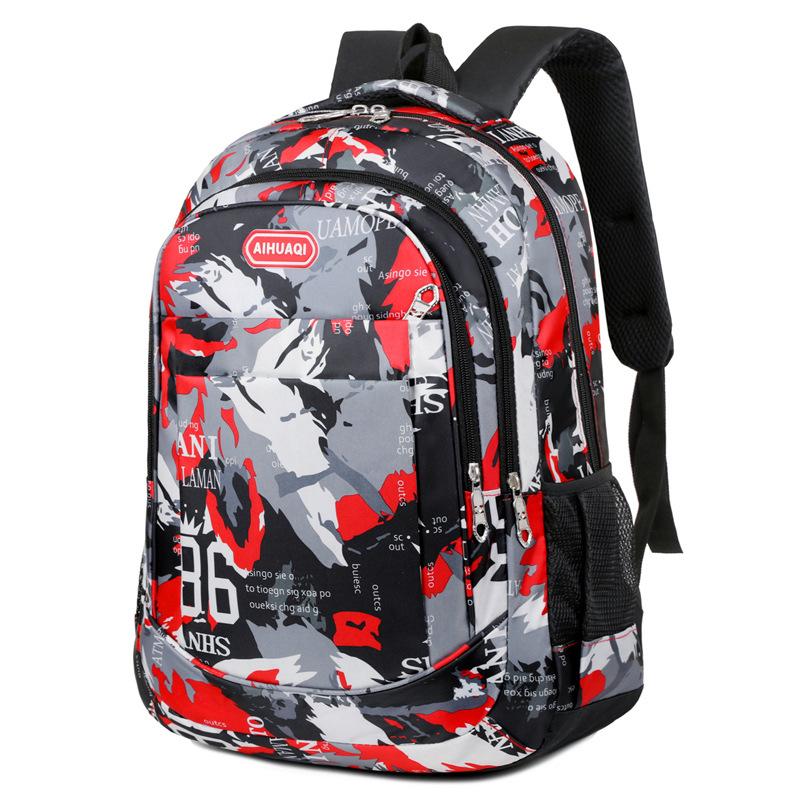 

Полосатый Принтованный Модный Рюкзак Износостойкий Водоотталкивающий Мешок красный