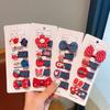 Red And Blue Polka Dots Baby Hairpin Versatile Children'S Bow Hair Accessories Autumn And Winter Girl Side Bangs Clip Headdress