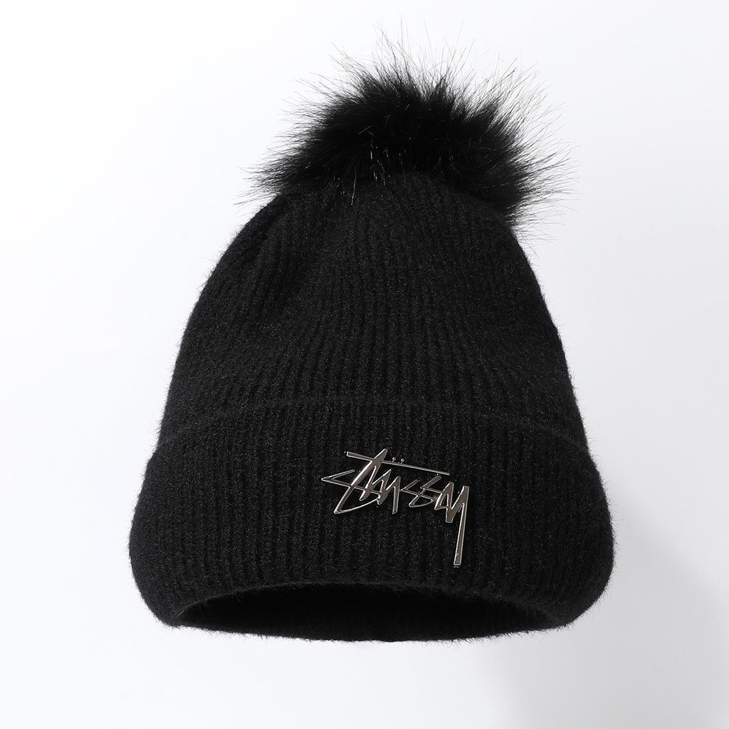 Design Sense Woven Plush Pullover Hat Lengthened Outdoor Integrated Warm Knitted Hat