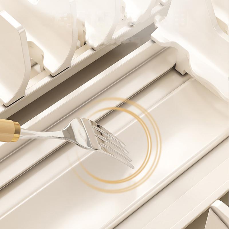 HeM Telescopic Dish Plate Drying Rack Bowl Pot Lid Storage Holder Adjustable Kitchen Organizer Drawer Separated Dish Drying Rack