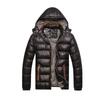 Black Casual Youth Down Jacket with Detachable Collar, Thickened, Welt Pockets, and Zipper for Autumn & Winter