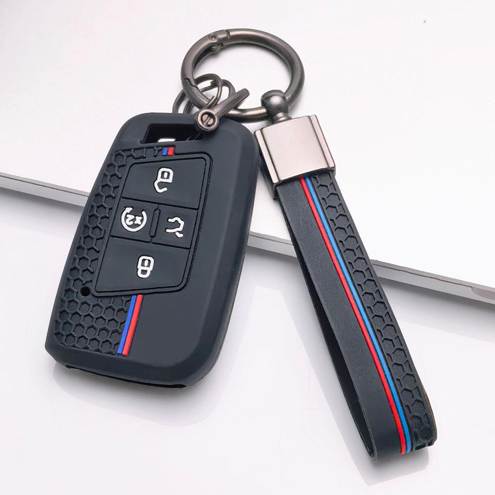 4 Button Silicone Key Fob Cover keychain for VW Golf 8 Magotan B9 Passat Tayron Lamando L, Fits VW Golf Passat, Anti-Scratch Protective Case чёрный