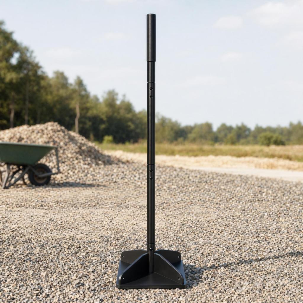 Flat-base Tamper Heavy Duty Soil Tool Steel Handle Dirt Rammer Compactor