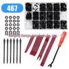 467PCS Car Retainers for Ford: Door Panel, Lining, Bumper Clips & Expansion Rivets.