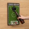 Soccer Field Bottle Opener Wall Decor, Magnetic Wall Mounted Beer Bottle Opener With Cap Catcher, Wooden Soccer Field Sign