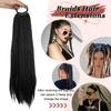 Synthetic Ponytail Extensions Elastic Band Wrap Around Straight Ponytail Extension for Women 24" Long Straight Soft Natural Ponytail
