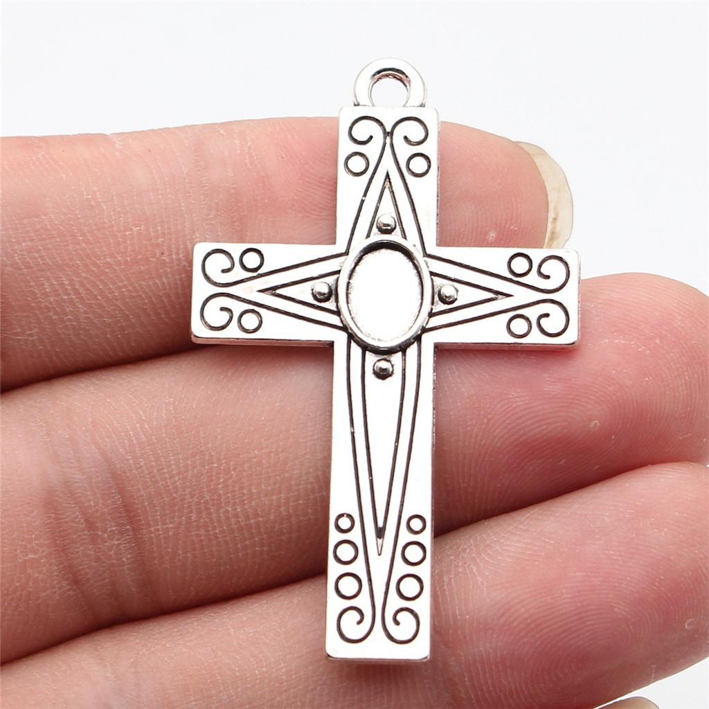 Large Crosses Detailed Religious Charm Antique Bronze Zinc Alloy Jewelry Making Supplies Necklace Making DIY Charms
