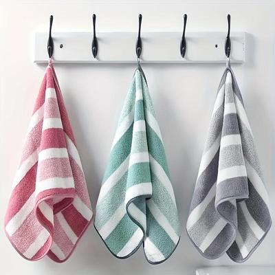 Conjunto de Toalhas Listradas de Luxo - Secagem Rápida, Ultra Macias, Super Absorventes, Ideal para Casa, Spa, Salão, Viagem de RV - Inclui Toalha de Banho e Toalha de Rosto