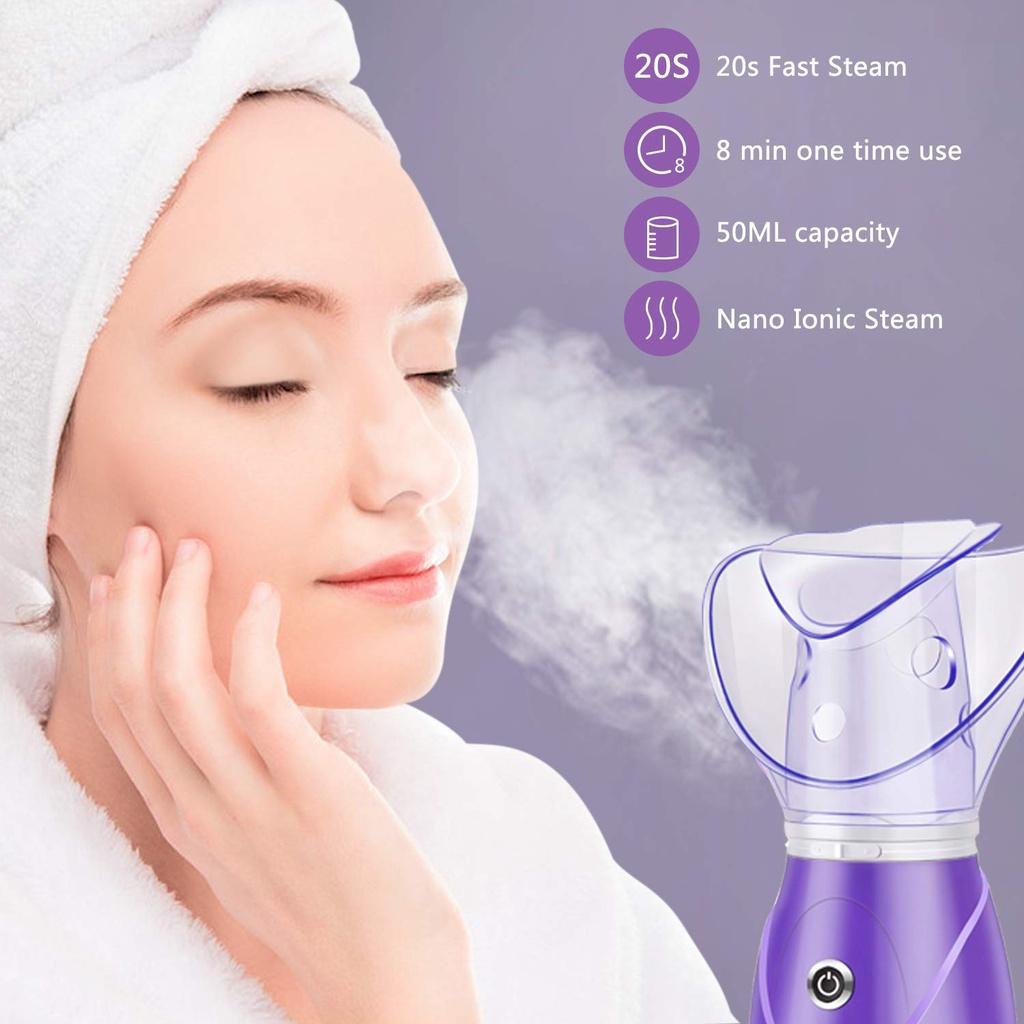 60 ml Facial Steamer Deep Cleanser Mist Steam Pulverizator Spa Vaporizator pentru piele Promovarea circulației sângelui Față Steamer Dispozitiv de frumusețe