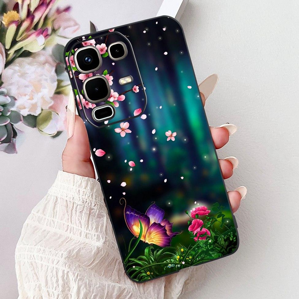 Per Infinix Note 50s X6870 Cover Posteriore Per Infinix Note 50s 5G Custodia Silicone Moda Lusso Fiori Gatto Carino Dipinto Divertente Paraurti