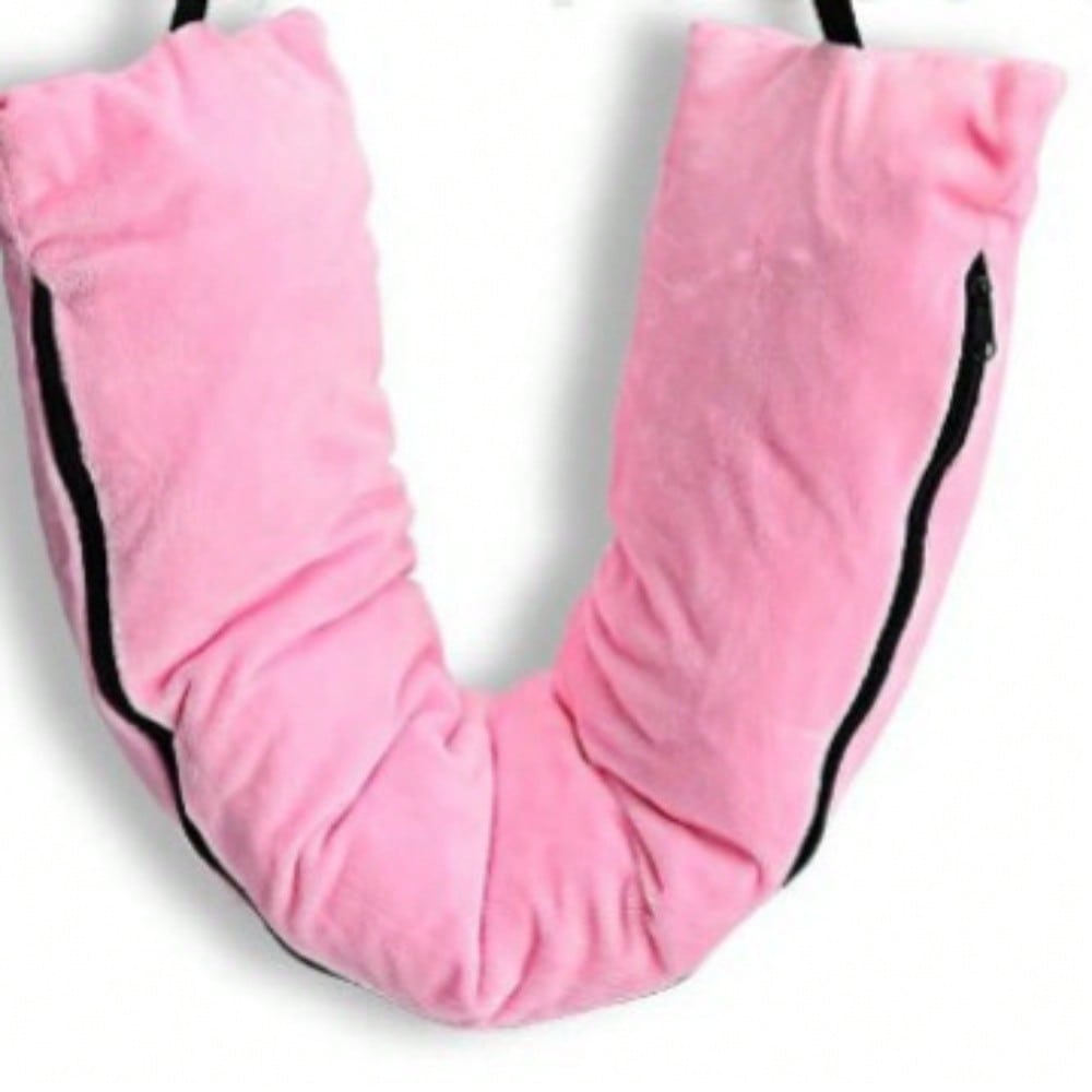 Appui-tête de voyage, Oreiller de voyage portable à remplir, Sac de rangement de voyage Oreiller cervical Oreiller d'avion pink multicolore