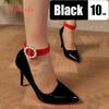 Aphixta Luxury Pearl Metal Belt Buckle 10cm Stiletto Heels Pumps Women Banquet Shoes Strap Pimp Pointed Toe Size 35-50