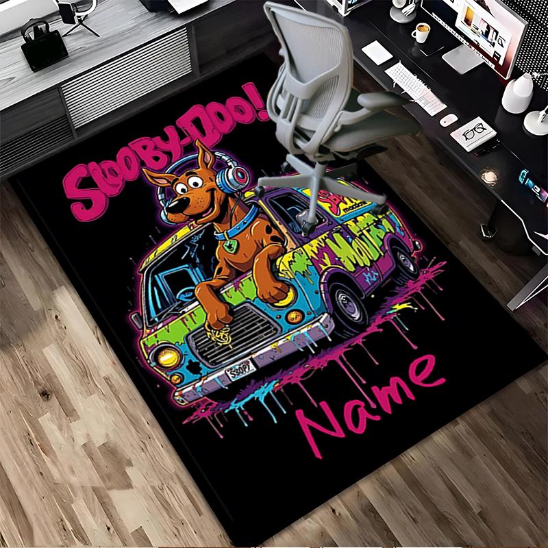 Custom Name Dog Artwork Living Room Non-Slip Area Rug Soft Carpet for Bedroom Kids Playroom Sofa Office Home Decor Doormat