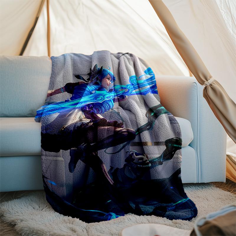 League of Legends Theme Printed Blanket - Perfect for Couch, Bed, Travel & Outdoor Use | Machine Washable, Cozy & Durable.