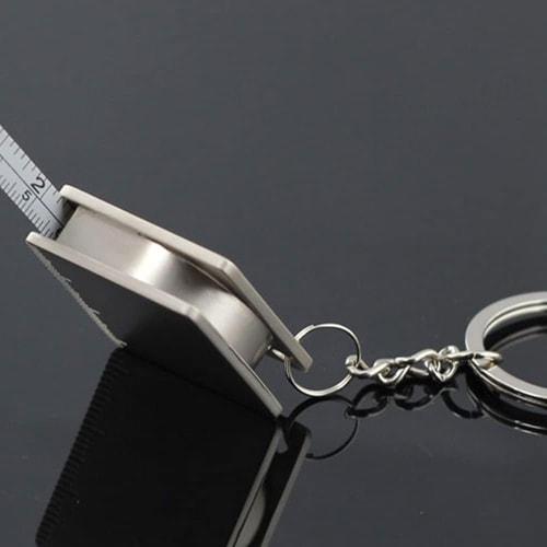 Keychain Key Ring Portable Stainless Steel Retractable Ruler Tape Measure Measuring Tool Multifunctional Decorative Attractive and Fashion