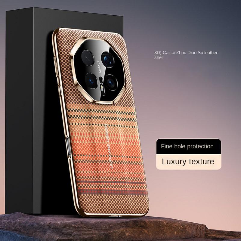 3D Color Carving Plain Leather Skin-friendly Soft Edge Case For Honor Magic8 Pro Magic 8 7 Pro Camera Protection Cover