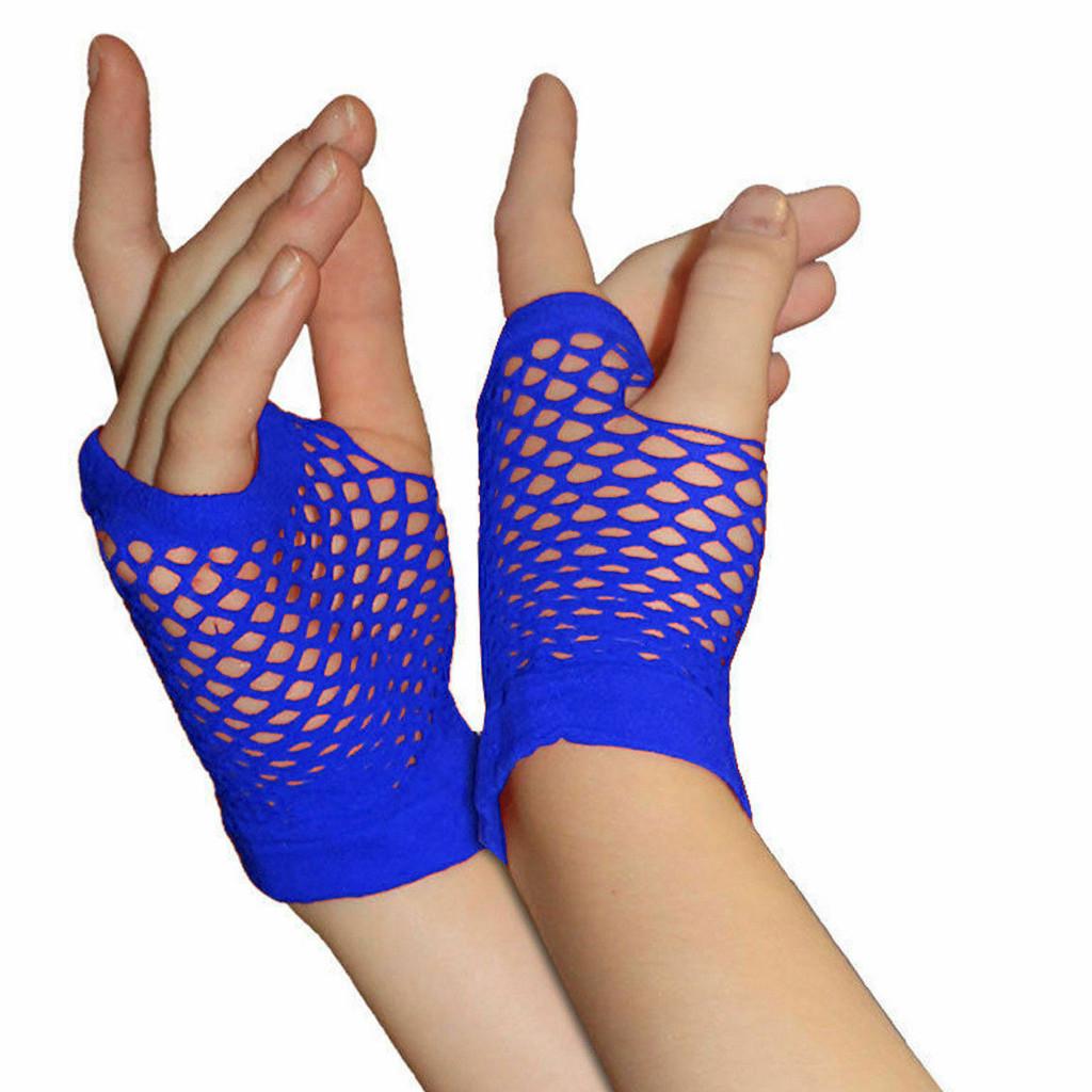 Ladies Girls Short Mesh 80s Fishnet Gloves Hen night Party Wear Gloves