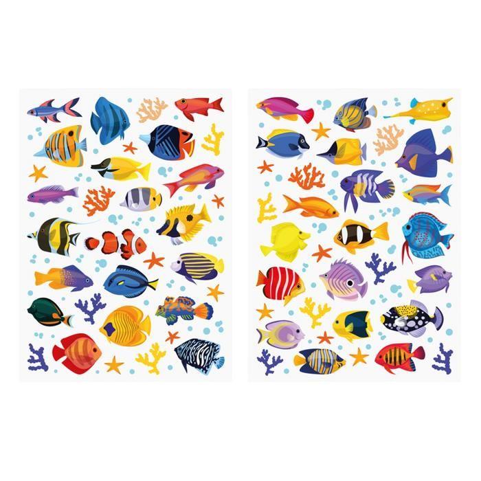 Gommettes poissons - MEGACREA DIY - 133 pièces - 0,4 à 4,2 cm - Mixte - Enfant