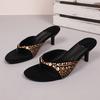 2025 Designer Vintage Summer Clip Toe Women Slippers Fashion Low Heels Party Pumps Slide Shoes Sexy Flip Flop