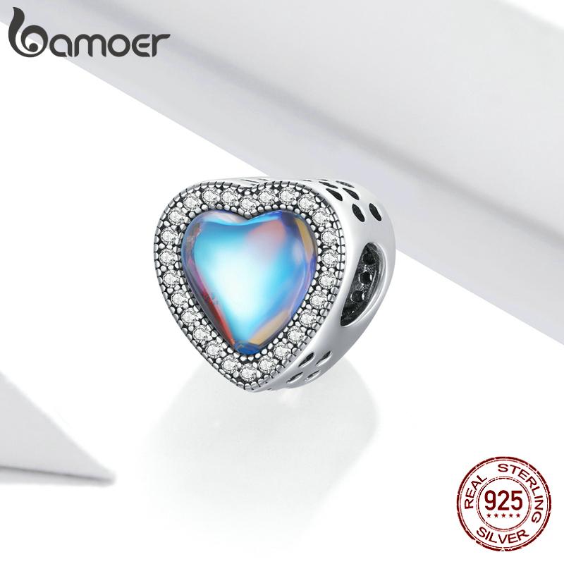 

Подвеска BAMOER из стерлингового серебра 925 пробы «Любовь лунного света» подходит для оригинального браслета диаметром 3 мм 925 silver