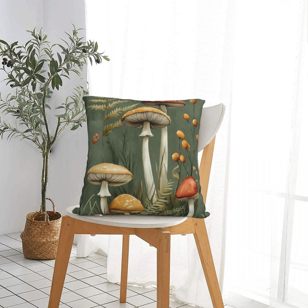 Retro Cartoon Mushroom Pillow Case Cushion Cover Creative Zippered Decorative Pillowcase for Home 18