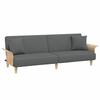 Sleeper Sofa with Armrests Dark Grey Fabric