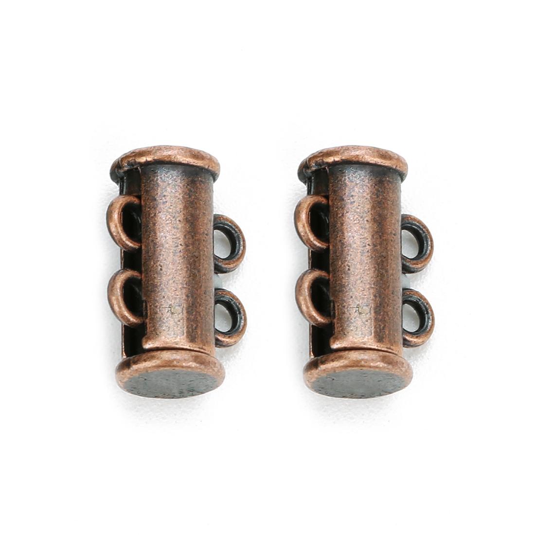 

5pcs 2 3 4 5 6 8Rows Layered Slide Strong Magnetic Clasps Crimp End Caps Buckles Tubes For Necklace Bracelet Chain Buckle Hook 2rows