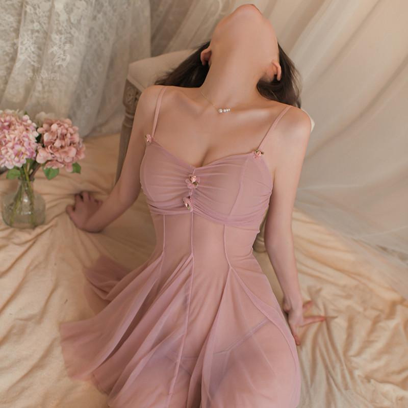 Sexy lingerie sexy mesh perspective hot suspender nightgown passion uniform