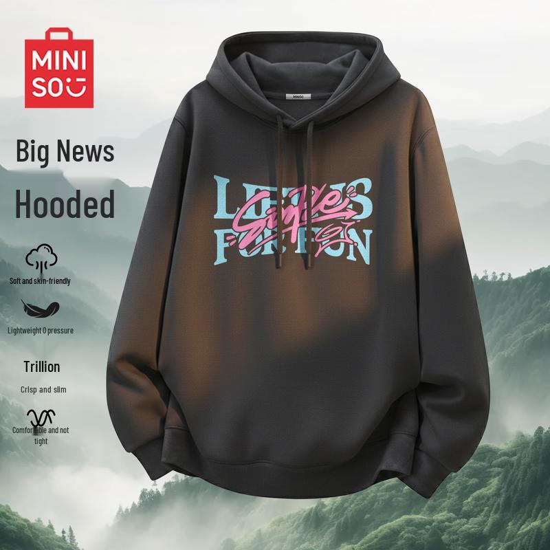 MINISO Men s Retro Fashion Hooded Sweatshirt 2XL