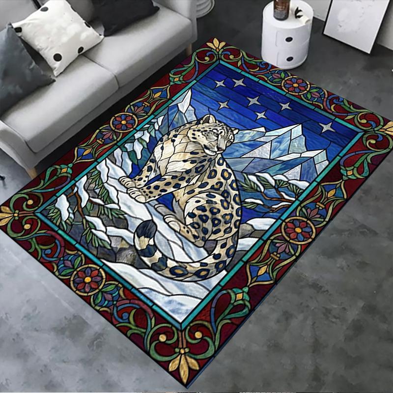 

2025 New Snow Leopard Animal Carpet Rug for Living Room Bedroom Home Sofa Decoration,Kids play Non-slip Floor Mat116 40x60cm( 15x23in )