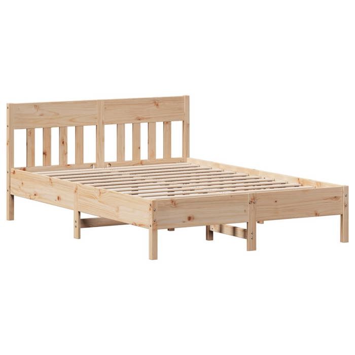 VidaXL Cadre de lit avec tête de lit 140x190 cm bois de pin massif 842662