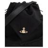 VIVIENNE WESTWOOD Harlequin Metal Logo Drawstring Design Shoulder Bag Women Shoulder Bag Black 4803001QWW01F4N401