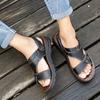 Erste Schicht Rindsleder Sandalen Herren Strand Schuhe Rutschfest Overalls Sandalen Zwei Tragevarianten Freizeitschuhe Handgemachte Lederschuhe