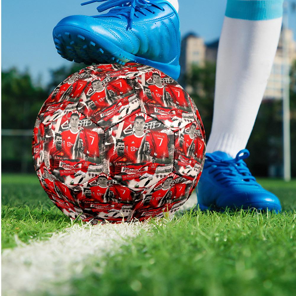 Pallone da calcio tema Cristiano Ronaldo Taglia 5 Pallone da calcio Tocco Morbido Pallone da calcio professionale per allenamento per sport all'aperto