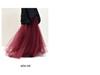 Women's Mesh Pleated Tulle Midi Skirt - Mid-Length, Large Swing Design for Dance and Fairy Styles.