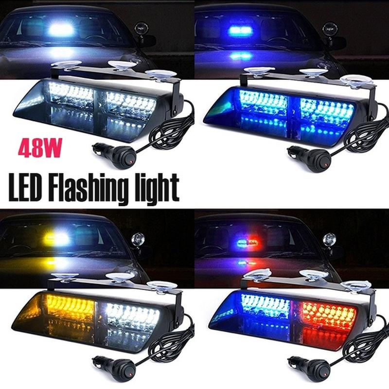 Buy LED 48W Windshield Strobe Light Car Flash Strobe Warning Viper