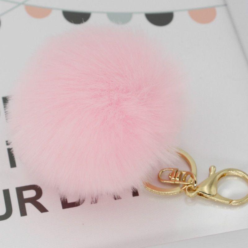 Adorable Cute Soft Rabbit Fur Ball Plush Key Chain For Bags And Car Accessories