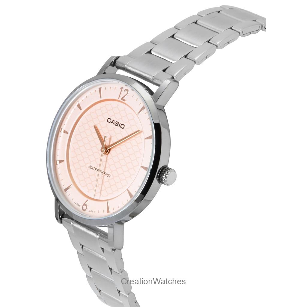 Casio Standard Analog Stainless Steel Salmon Dial Quartz LTP-VT04D-4A Women's Watch