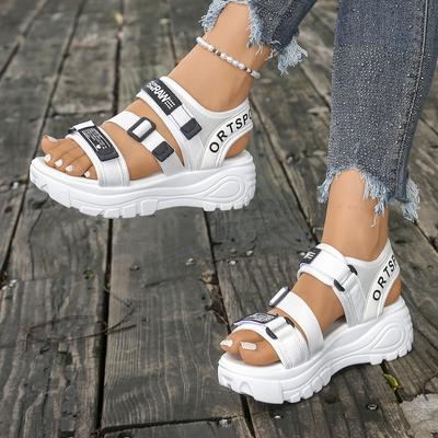 Summer Women Sandals Outdoor Luxury Women Shoes Lightweight Beach Wedge Sandals 2025 New Versatile Platform Sporty Shoes